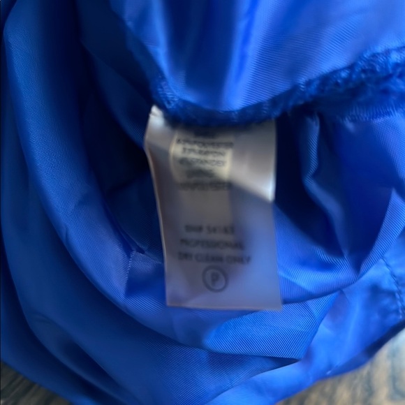 Calvin Klein Blue Sheath Cocktail Dress Sophisticated Asymmetrical Ruffle Detail - Picture 6 of 6